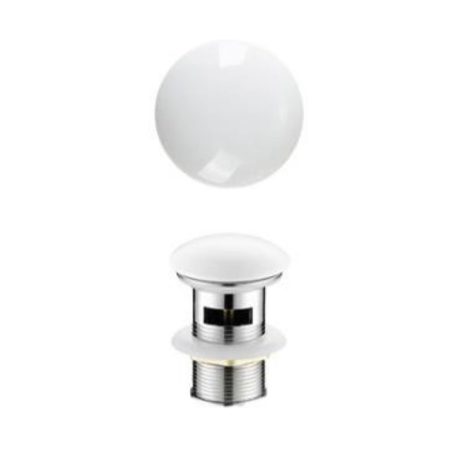 ceramic pop up waste 32mm with overflow, matte white