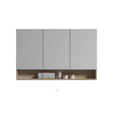 legna mirror shaving cabinet with shelf, natural oak 1200mm