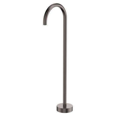 rund round floor bath spout, gun metal