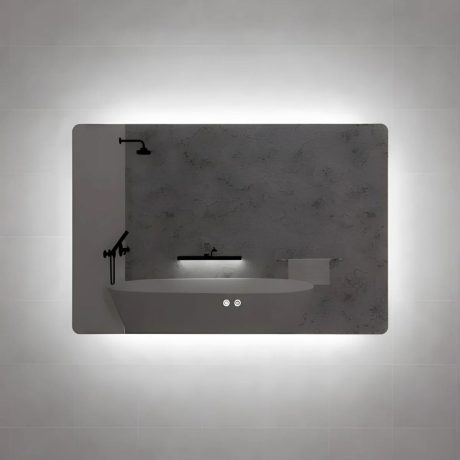 backlit rectangle square led mirror, with defogging 1200 x 800mm