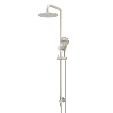 round combination shower rail 200mm rose, brushed nickel