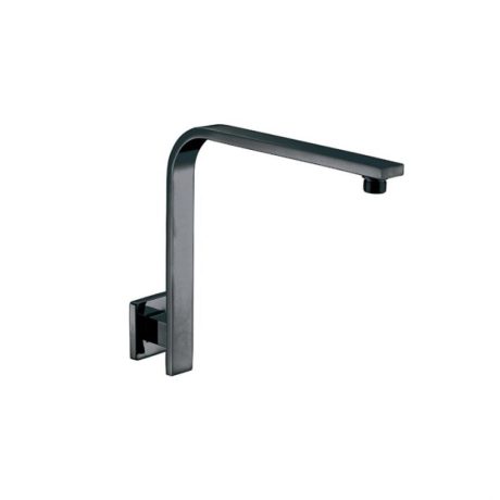 eckig square curve wall shower arm, matte black