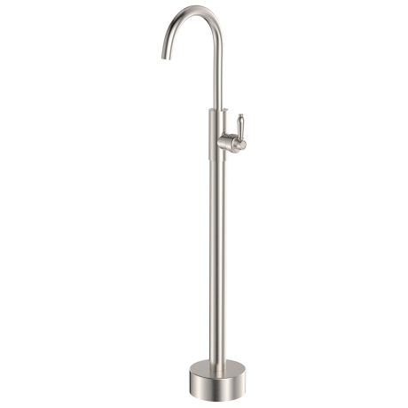 eleanor floor mounted basin/bath mixer, brushed nickel / brushed nickel