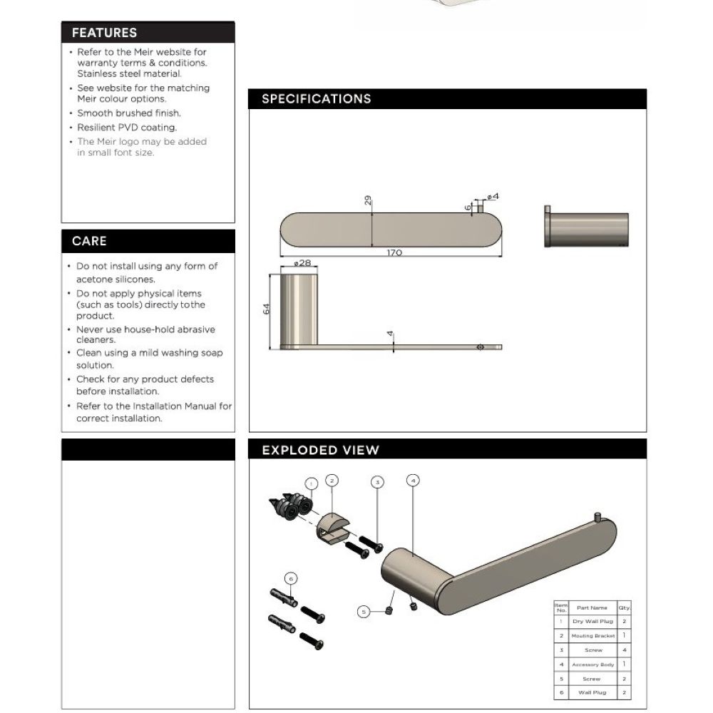 curvae toilet roll holder, pvd shadow gunmetal