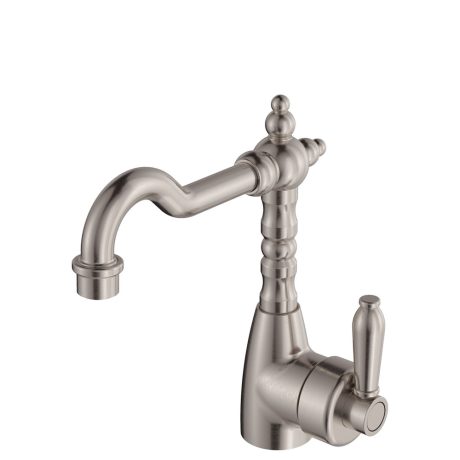 eleanor shepherds crook basin mixer in brushed nickel / brushed nickel