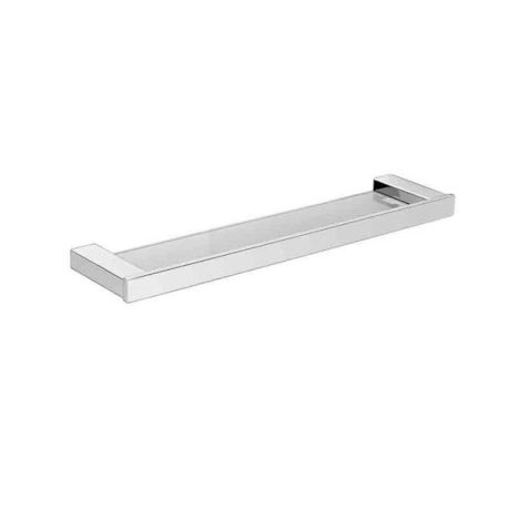 ss eckig glass shelf, chrome