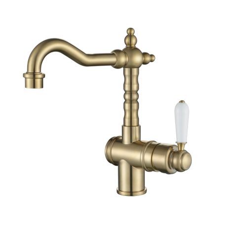 bordeaux high rise basin mixer, pvd brushed bronze