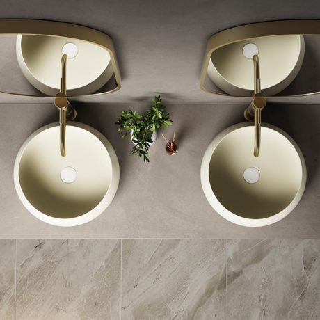 versilia bench mount basin, matte khaki 0400mm