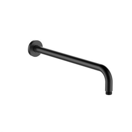 rund round curved shower wall arm, matte black 400mm