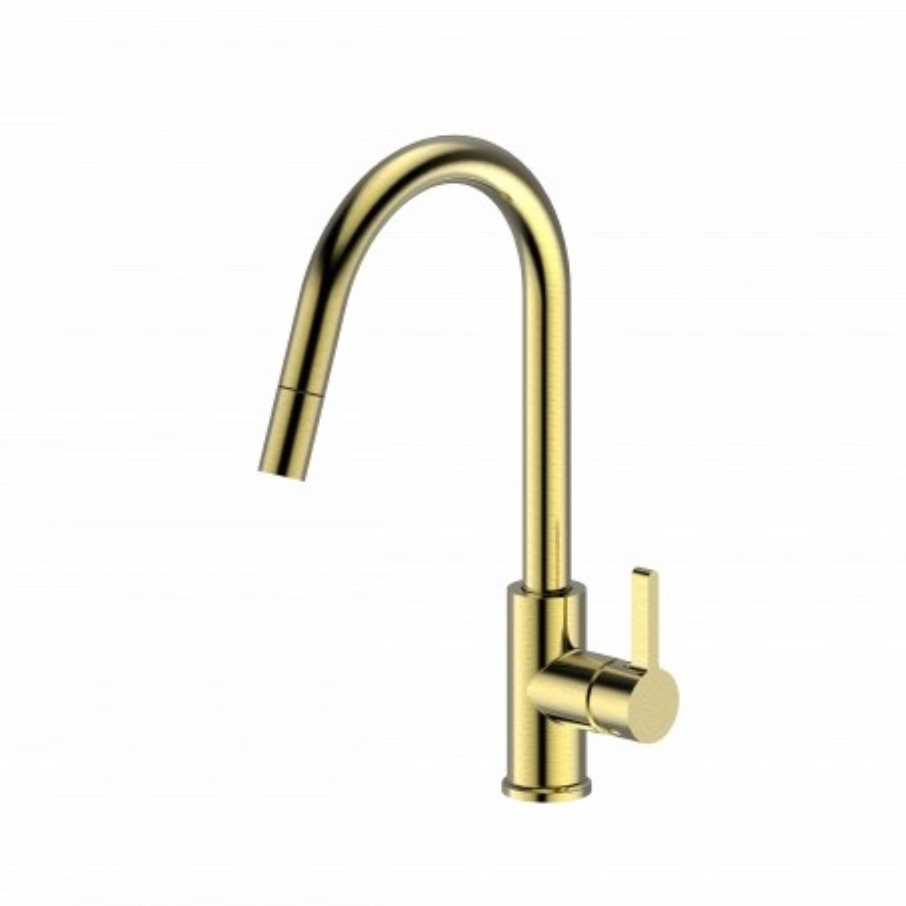 morgan rund swivel pull out sink mixer, brushed gold