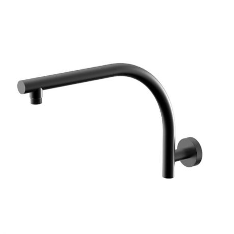 rund round curved shower arm, matte black