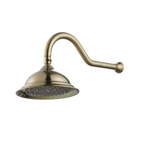 bordeaux shower arm with shower head, pvd brushed bronze