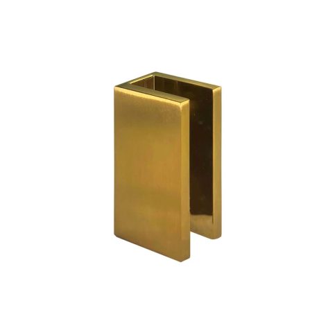 solid brass shower screen u bracket pair, brushed gold