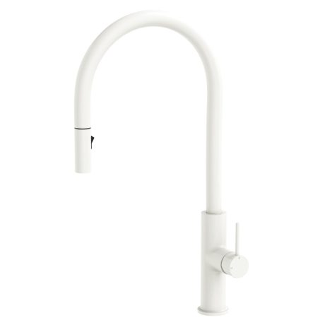kaya pull out sink mixer, matte white