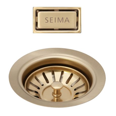 sink waste and overflow cover for oros arqstone sinks, brushed gold