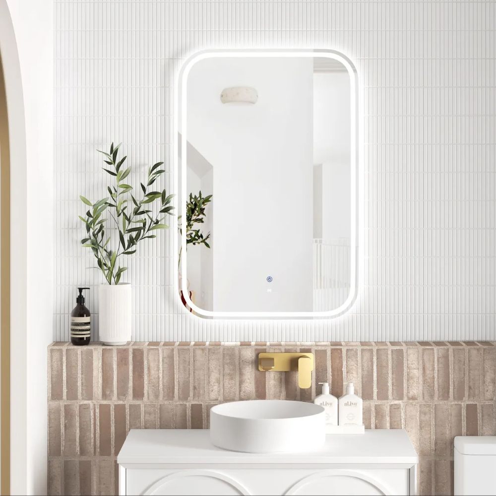 led newport frameless mirror install horizontal or vertical 0900(h)x0600(w)