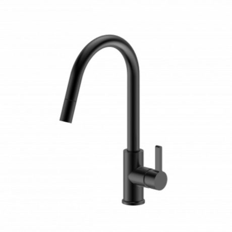 morgan rund swivel pull out sink mixer, matte black