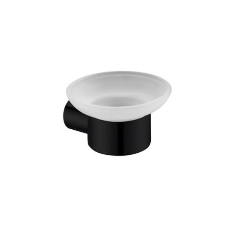 ss rund soap holder, matte black