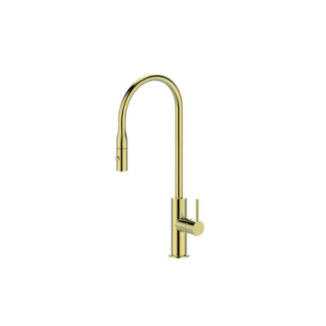 kuchendesigner pull out kitchen mixer, brushed gold