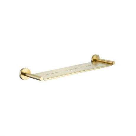 rund shower shelf, brushed gold