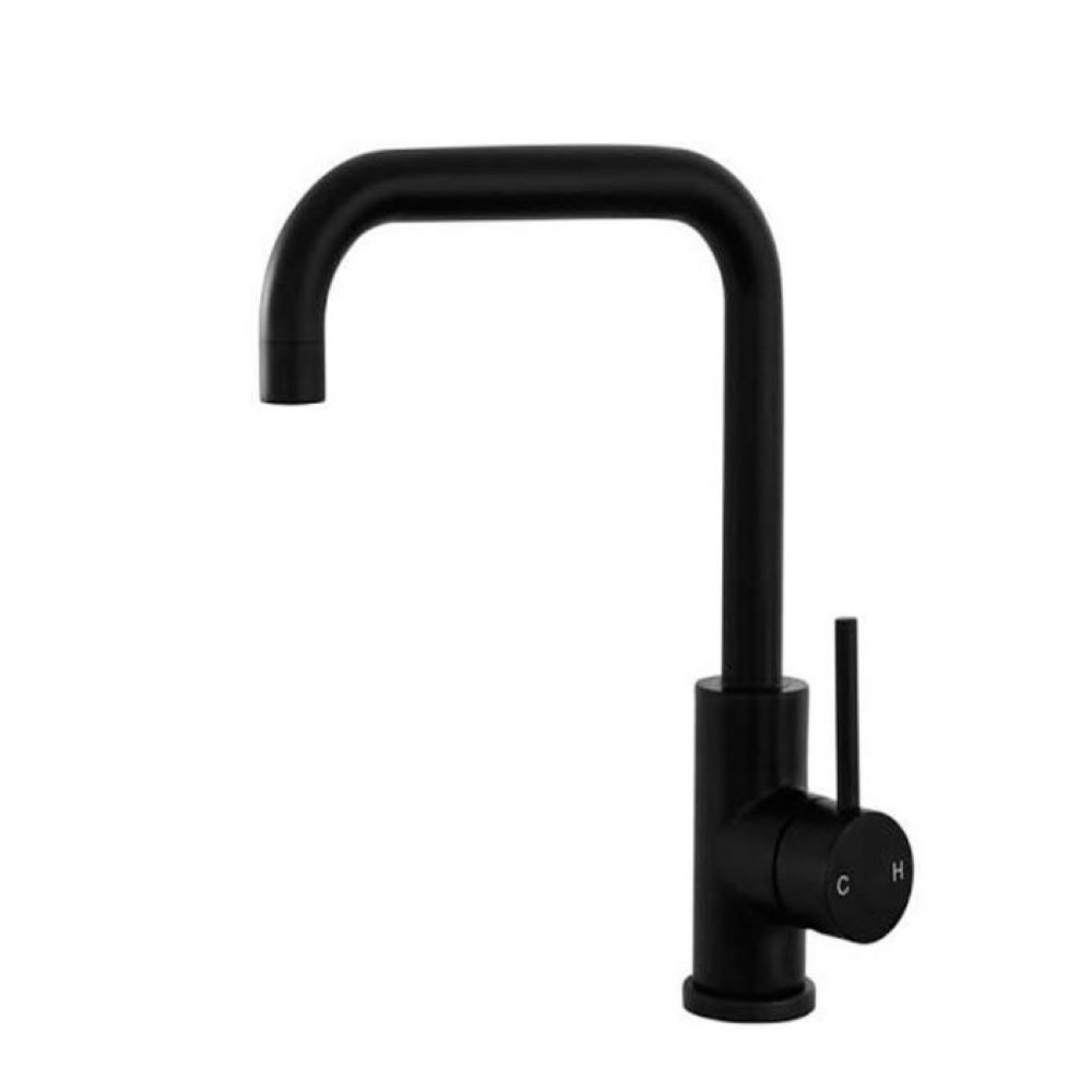 rund curved sink mixer, matte black