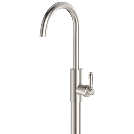 eleanor floor mounted basin/bath mixer, brushed nickel / brushed nickel