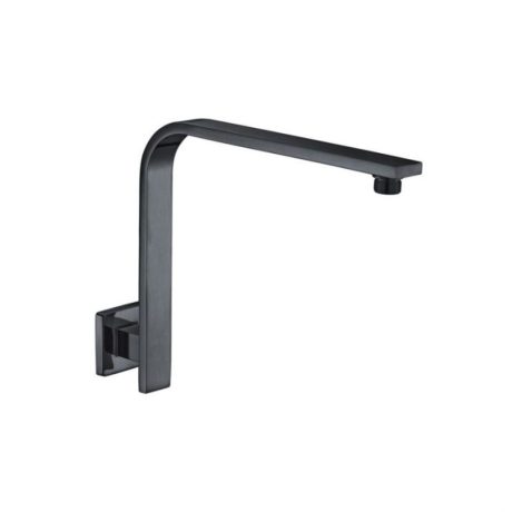 eckig square curve wall shower arm, gun metal