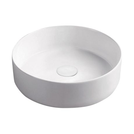 slim line round ceramic basin, matte white 0360mm