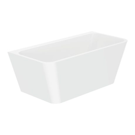 delta back to wall acrylic bath, gloss white, 1500mm