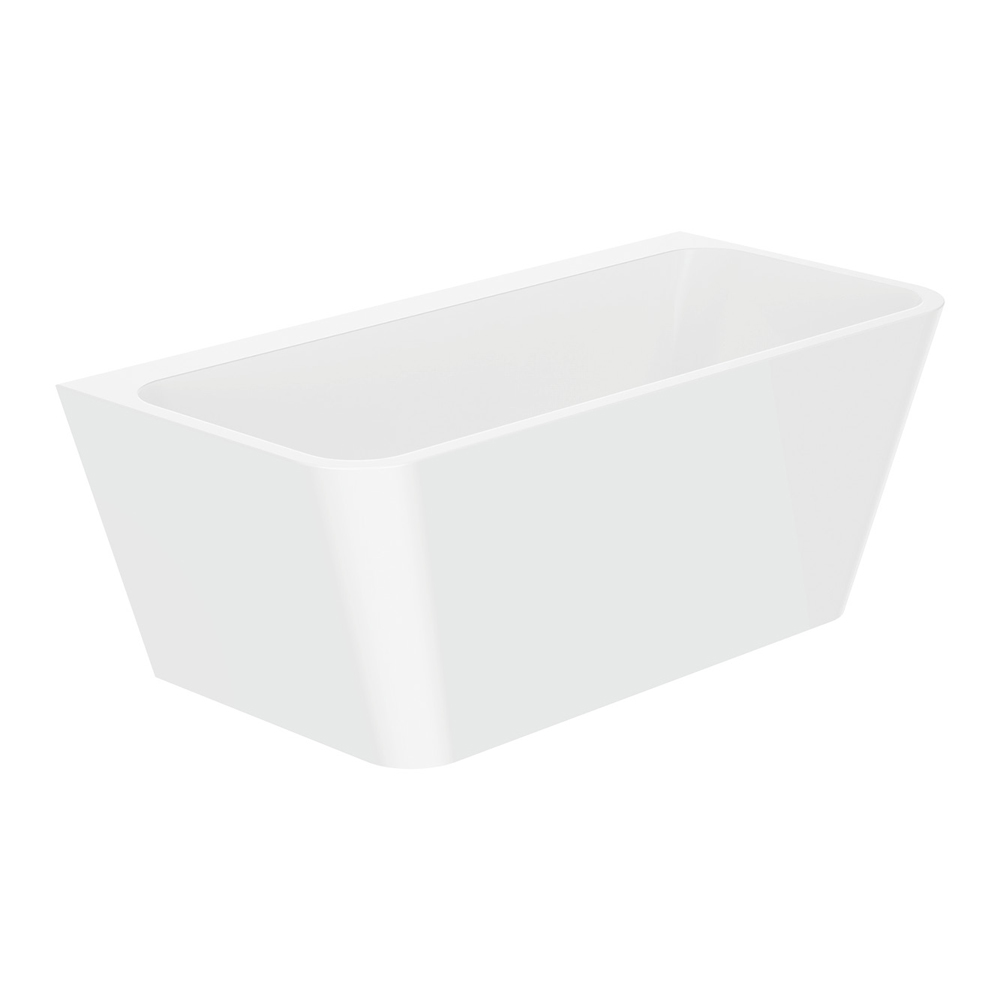 delta back to wall acrylic bath, gloss white, 1500mm
