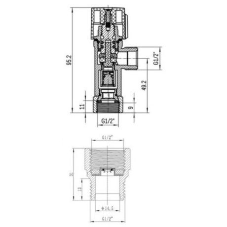 water stop isolation valve for toilet/fridge taps 15mm