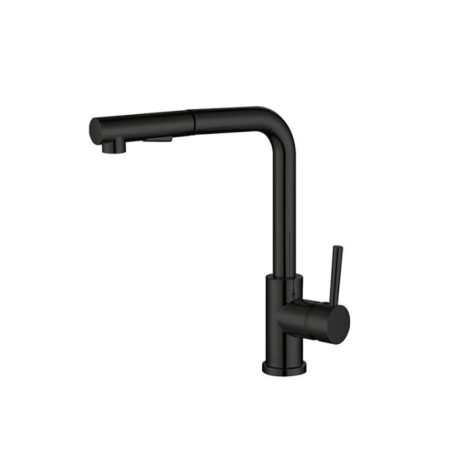 kuchendesigner curved pull out kitchen mixer, matte black
