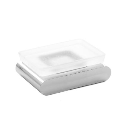 clearance fsd soap dish holder, chrome and glass