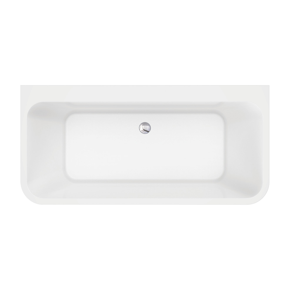 delta back to wall acrylic bath, gloss white, 1500mm