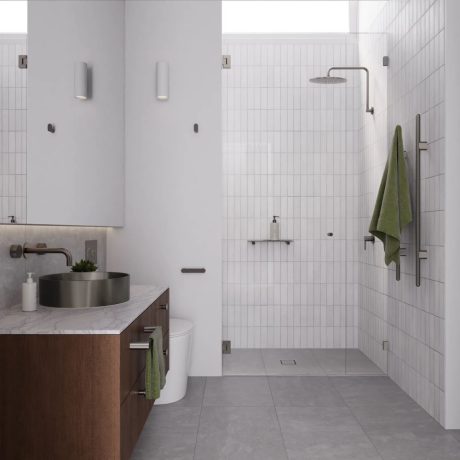 heated vertical towel rail, pvd shadow gunmetal