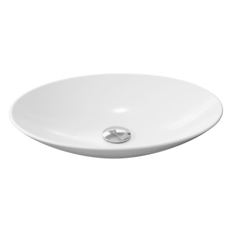 art oval above counter basin, gloss white