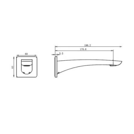 fbs bath spout, chrome