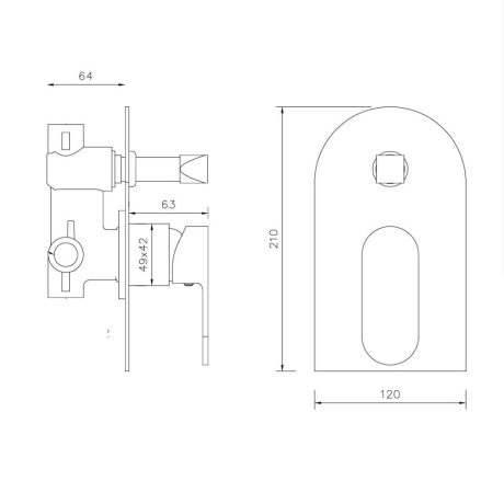 fdm diverter mixer, chrome