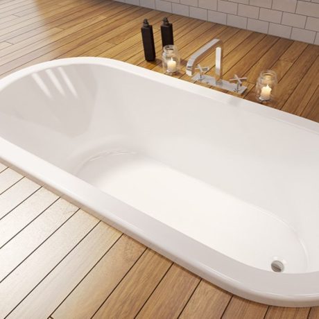 uno island bath, gloss white 1530mm