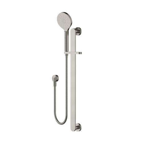 nova shower on rail, pvd brushed nickel