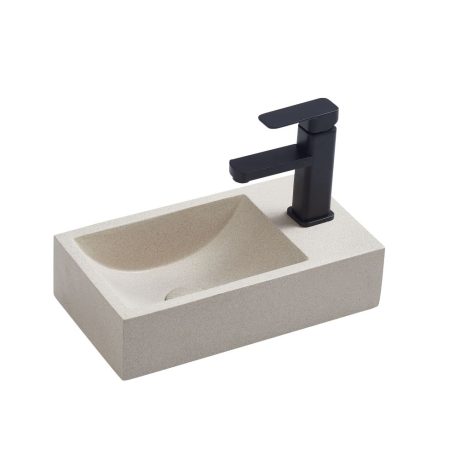 spoleto concrete basin right mount, white sandstone