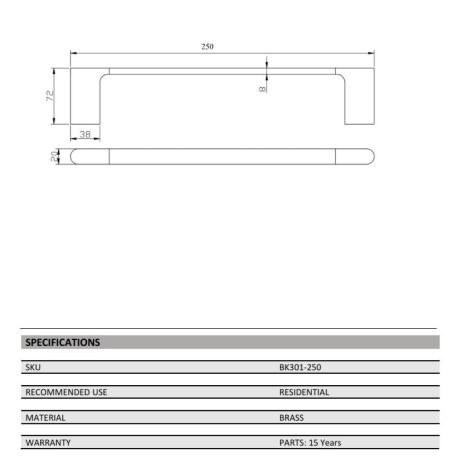 kompakt rund guest towel bar, chrome 250mm