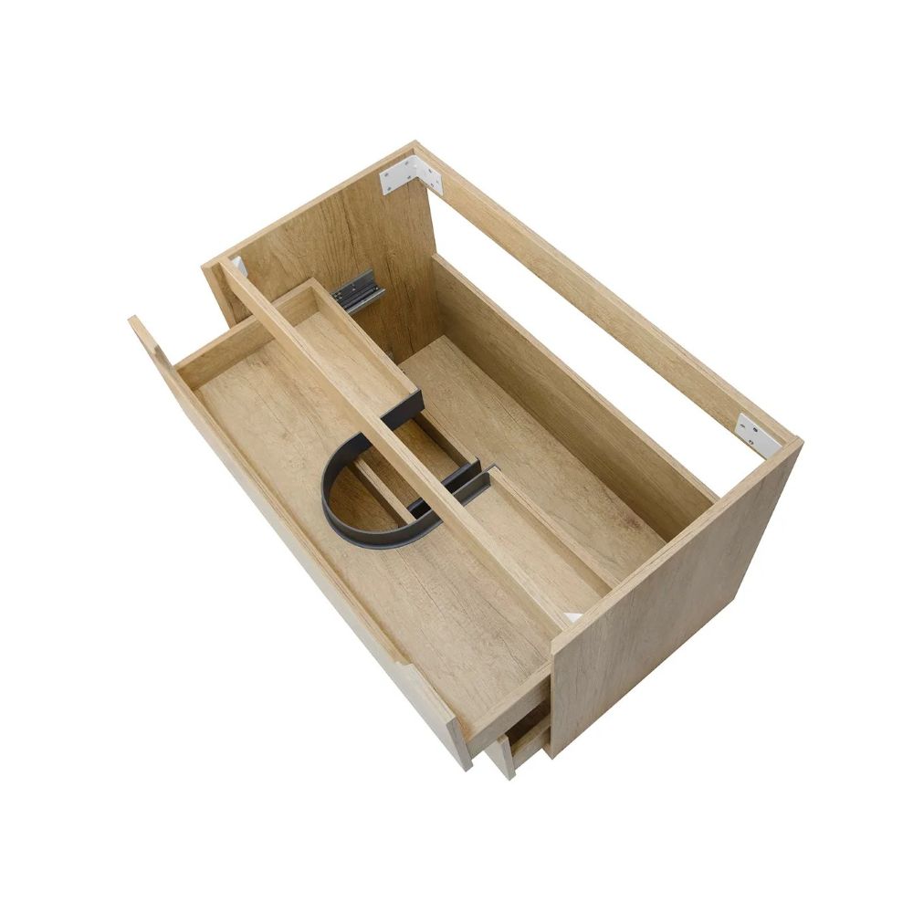 byron 0750mm natural oak wall hung vanity cabinet only