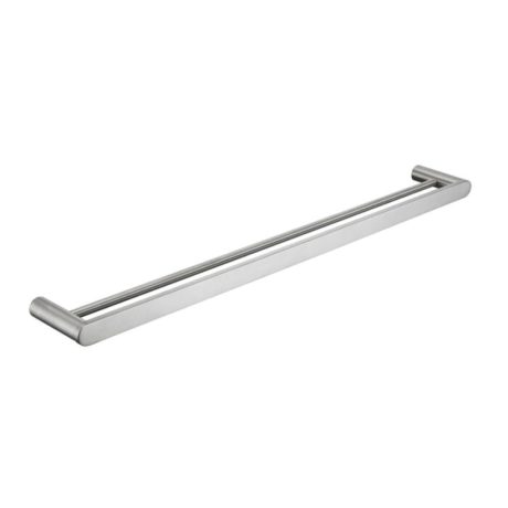 ss rund double towel rail, brushed nickel 600mm