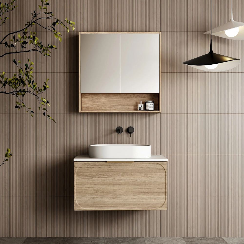 cicero wall hung vanity 0750mm, oak
