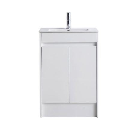 classic pvc floor mount single basin vanity 0600mm, vanity top