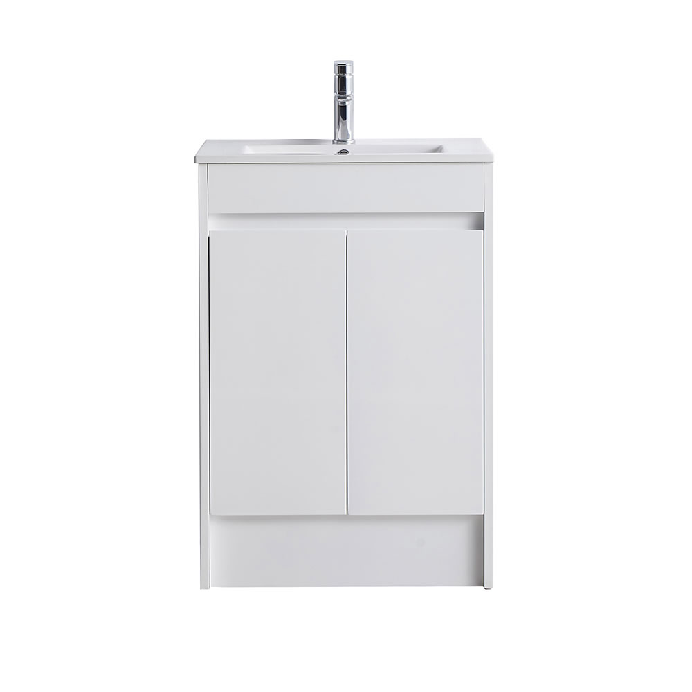 classic pvc floor mount single basin vanity 0600mm, vanity top