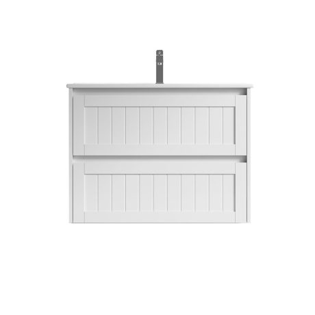 armonia wall mount vanity 0900mm single basin top, gloss white