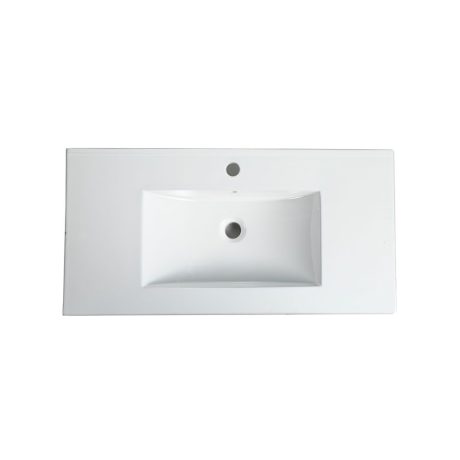 marland wall mount vanity 0900mm single basin top, matte white