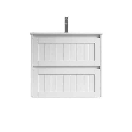 armonia wall mount vanity 0750mm single basin top, gloss white